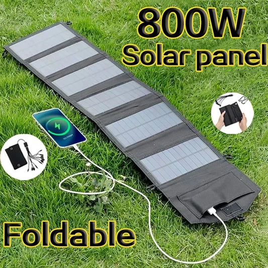 800W Foldable Solar Panel Charger – 20W USB/DC Output for Camping & Emergency Power