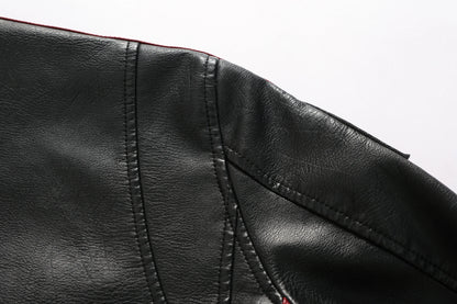 Men's motorcycle racing suit PU leather label color jacket