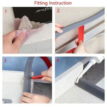 1PC 1mx3cm Silicone Bathroom Water Stopper Blocker Shower Dam Dry and Wet Separation Flood Barrier Door Bottom Sealing Strip