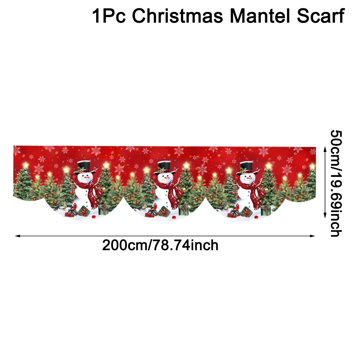 Christmas Santa Snowman Fireplace Mantel Scarf Christmas Decorations for Home 2025 Living Room Xmas Navidad New Year Gifts 2026