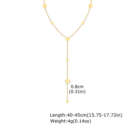 Gold Heart Lariat Y Necklace – Dainty Layered Jewelry