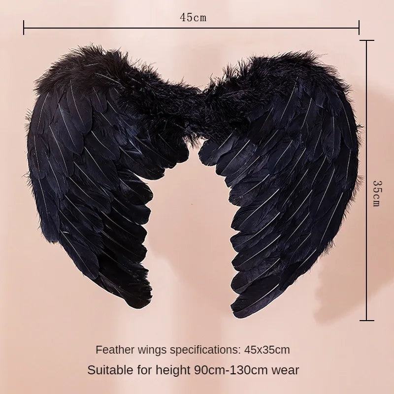 White Angel Feather Wings Festival PartyDecoration Props Scene Decoration Children Adult VictoriasSecret Fashion ShowPerformance