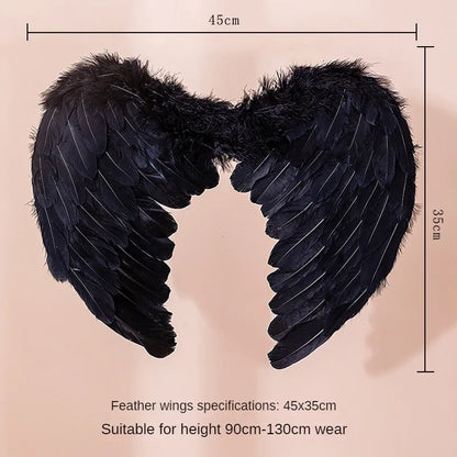 White Angel Feather Wings Festival PartyDecoration Props Scene Decoration Children Adult VictoriasSecret Fashion ShowPerformance