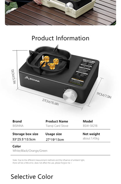 BISINNA 5800W Portable Gas Stove – Windproof Outdoor Burner for Camping, Hiking & Picnics