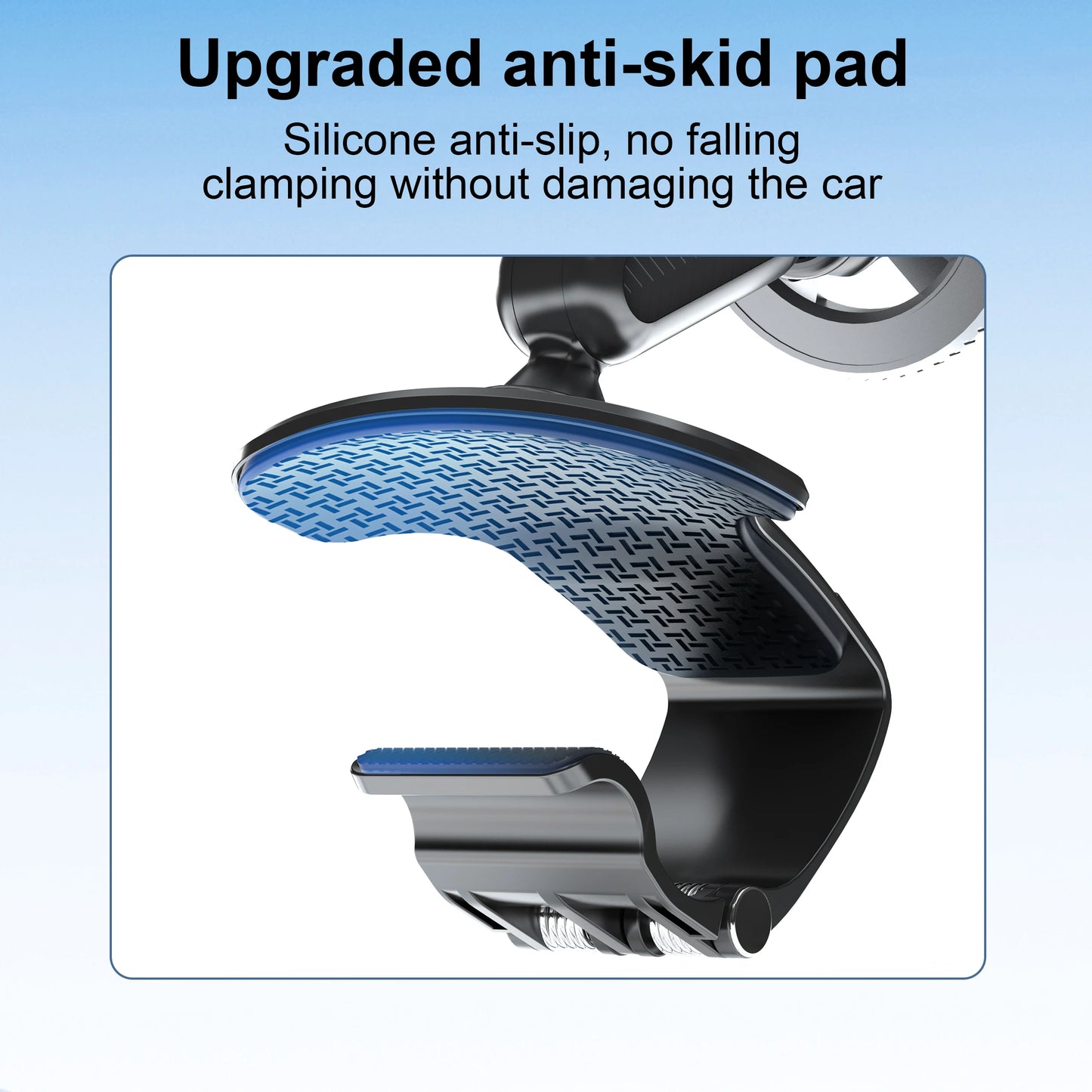 Magnetic 360 Degree Rotation Dashboard Car Phone Holder [Strong Compression Clamp] Clip on Dashboard for 4 to 7 inch Smartphones