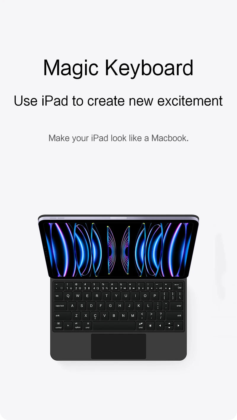Magic Keyboard For iPad Pro 11 12.9 M4 2024 6th 5th 4th 3rd 2022 2021 2020 2018 M2 Air 4 5 10.9 10th Wireless Smart Cover Case
