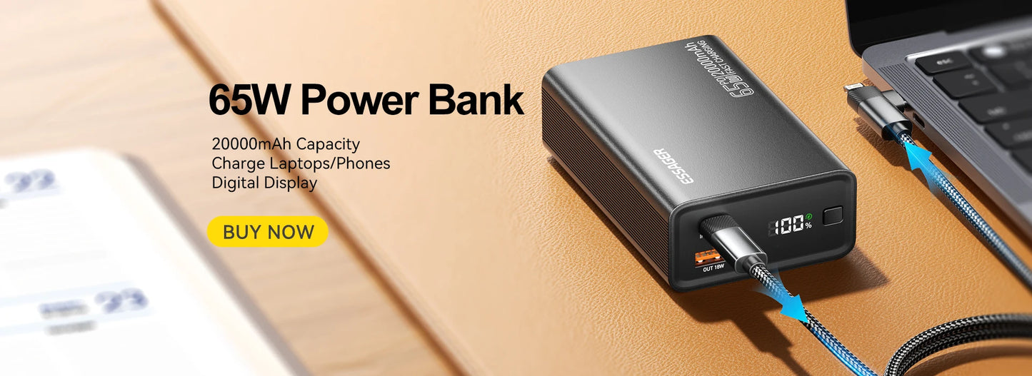 Essager Thin Wireless Power Bank Magnetic 20W 5000mAh Portable Fast Charging External Battery for Magsafe For iPhone 17 16 15 14