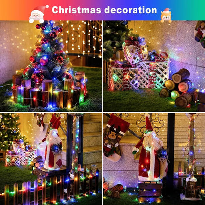 LED Solar Powered String Lights Copper Wire 8 Modes Solar Fairy Lights Outdoor Waterproof for Garden, Patio, Party, Christmas