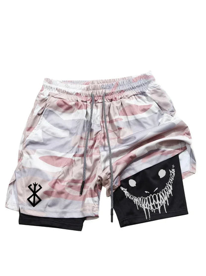 Berserk- Men's 2-in-1 sports shorts running quick drying shorts gym and fitness training double layered Training shorts