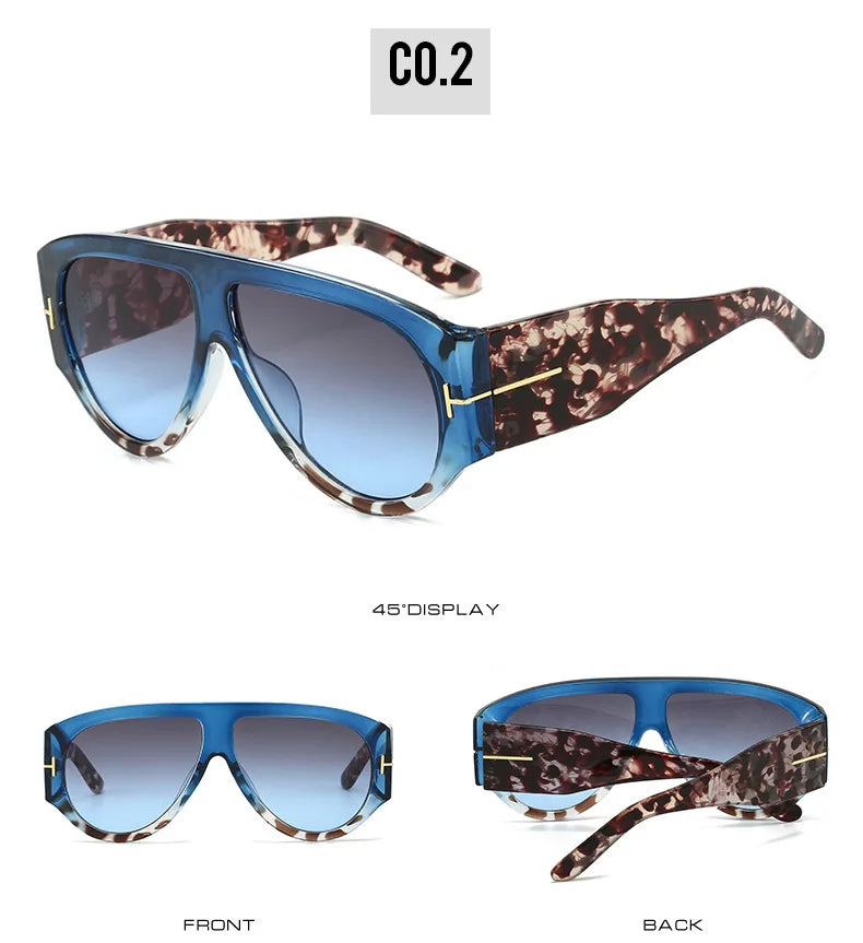 Fashion Pilot Sunglasses Women Brand Designer Large Frame Ins UV400 Ladies Shades Glasses