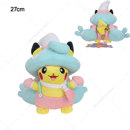 Pokémon Plush Halloween Pikachu Cos Mimikyu Hattrem Full Belly Mode Morpeko with Gengar's Cloak Doll Halloween Christmas Gift