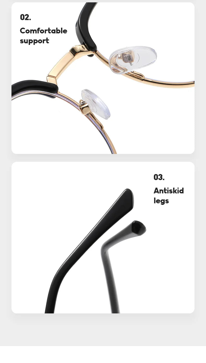 XJiea 2024 Photochromic Anti-blue Light Glasses Men Fashion Rectangle Semi Rimless Eyewear For Women Office Computer Goggle