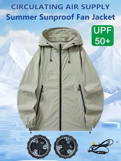 Summer Cooling Vest for Couples Ice Jacket Heat Resistant Fan Air Conditioner Clothes Breathable Outdoor Sleeveless Workwear