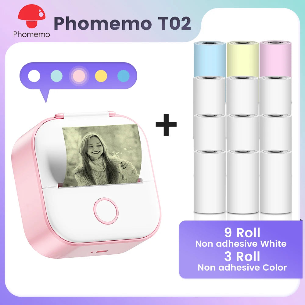 Phomemo T02 Mini Pocket Printer – Bluetooth Thermal Label Maker