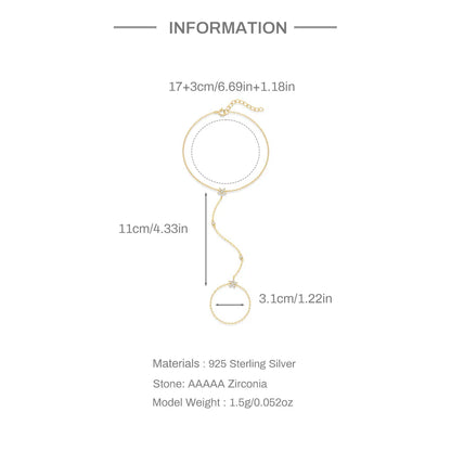 Aide 925 Sterling Silver Fine Jewelry Geometric Lucky Flower CZ Sparking Zircon Bracelets For Women Hand Chain Bracelets Jewelry