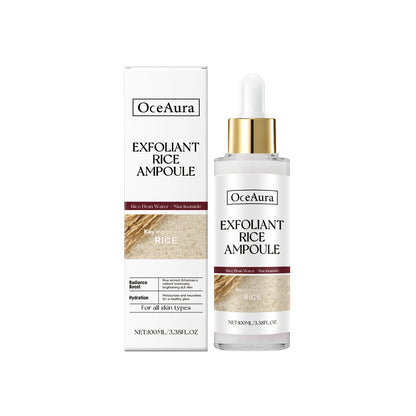 OceAura Exfoliating Facial Serum for Cleaning Pores Remove Dead Skin Blackhead Remover Oil Control Exfoliant Rice Ampoule 100ml