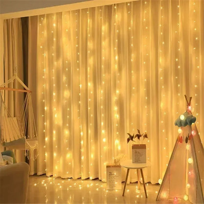 3M/6M LED Curtain Garland Fairy Lights with 8 Modes for New Year 2026 Navidad 2025 Christmas Tree Party Wedding Decoration