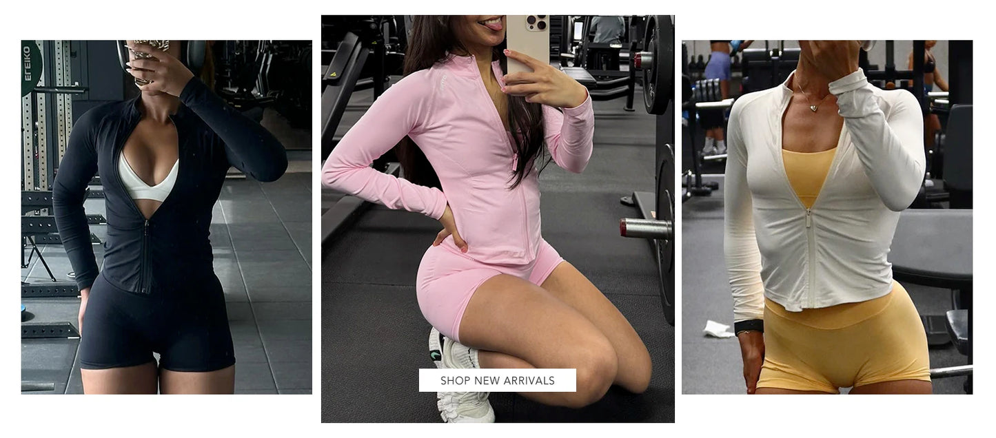 Long Sleeve Sports Jacket Women Zip Yoga Shirts Seamless Fitness Gym Top Sportswear Slim Fit Running Coats Workout Clothes Woman