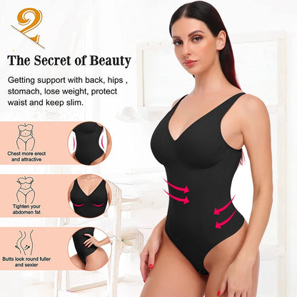 Women's Shapewear Bodysuit with Built-in Bra & Tummy Control