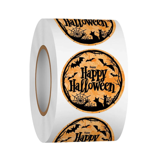 500pcs Cute Halloween Ghost Sticker, 2.5cm White Ghost Label for Envelope Gift Card Candy Bag Party Supplies