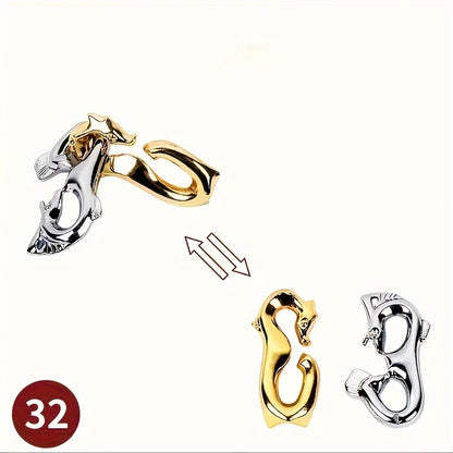 A classic intellectual metal puzzle toy, a difficult educational game toy for Christmas, Thanksgiving and birthday gifts