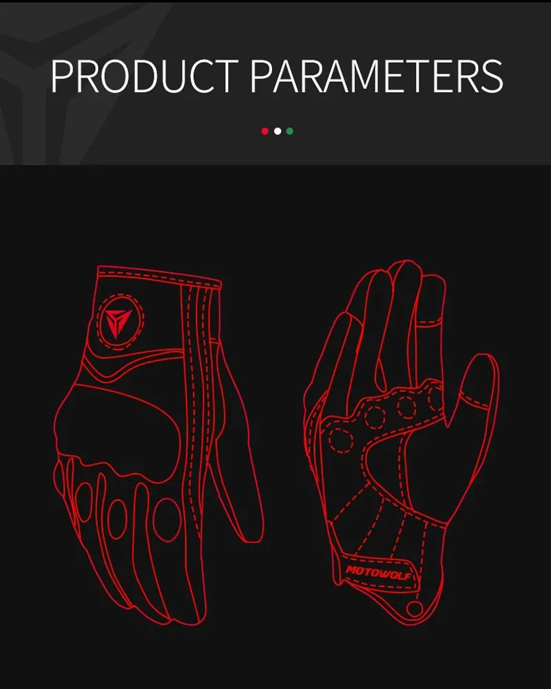 Motorcycle Gloves Men Women Moto Leather Carbon Cycling Winter Gloves Motorbike Motorcross ATV Motor Gloves