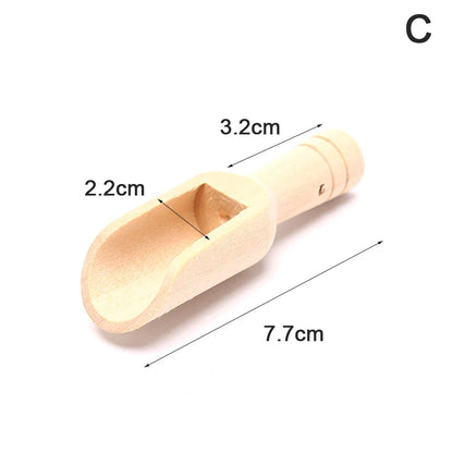 1 Pcs Wooden Mini Tea Coffee Scoops Seasoning Candy Spices Bath Salt Spoons Wooden Spoon Wooden Shovel