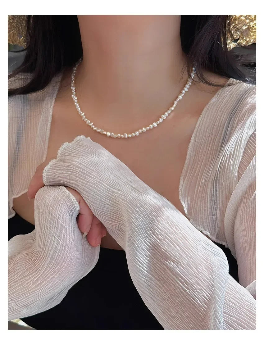 Hengsheng 4-5mm Baroque Freshwater Pearl Necklaces 38cm 45cm 50cm 925sterling Silver Necklaces Jewelry Gift 2025 New Arrivals
