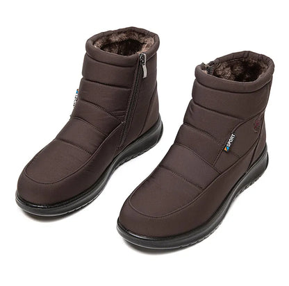 Women's Boots 2025 Winter Shoes For Women Ankle Boots Warm Fur Botas Mujer Waterproof Low Heels Snow Boots Winter Flat Shoes