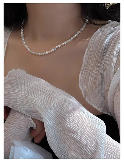 Hengsheng 4-5mm Baroque Freshwater Pearl Necklaces 38cm 45cm 50cm 925sterling Silver Necklaces Jewelry Gift 2025 New Arrivals