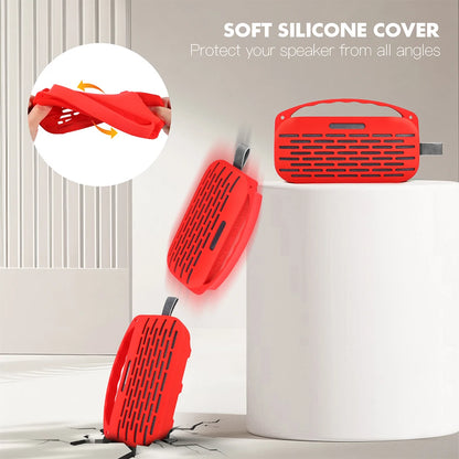 Silicone Case Cover for Bose SoundLink Flex 2nd Gen Speaker Travel Protective Carrying Case Pouch with Handle & Shoulder Strap