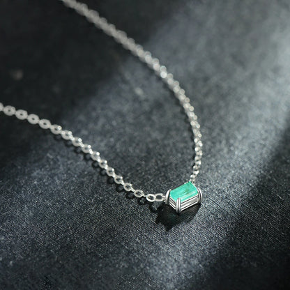 Modian Authentic 925 Sterling Silver Green Tourmaline Necklace Pendant for Women Fashion Bijoux Wedding Statement Jewelry Gifts