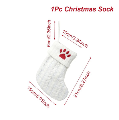 Christmas Socks Knitting Snowflake Letter Stocking Christmas Decoration For Home 2025 Xmas Tree Ornament Gift Navidad Natal 2026