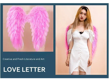 White Angel Feather Wings Festival PartyDecoration Props Scene Decoration Children Adult VictoriasSecret Fashion ShowPerformance