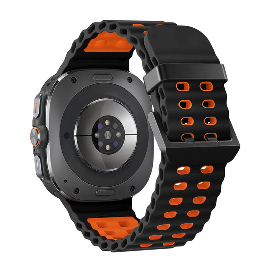 Marine Band For Samsung Galaxy Watch ultra Strap 47mm Accessories Two color Sport silicone Bracelet Galaxy Watch 7 ultra Straps