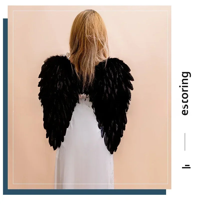 White Angel Feather Wings Festival PartyDecoration Props Scene Decoration Children Adult VictoriasSecret Fashion ShowPerformance