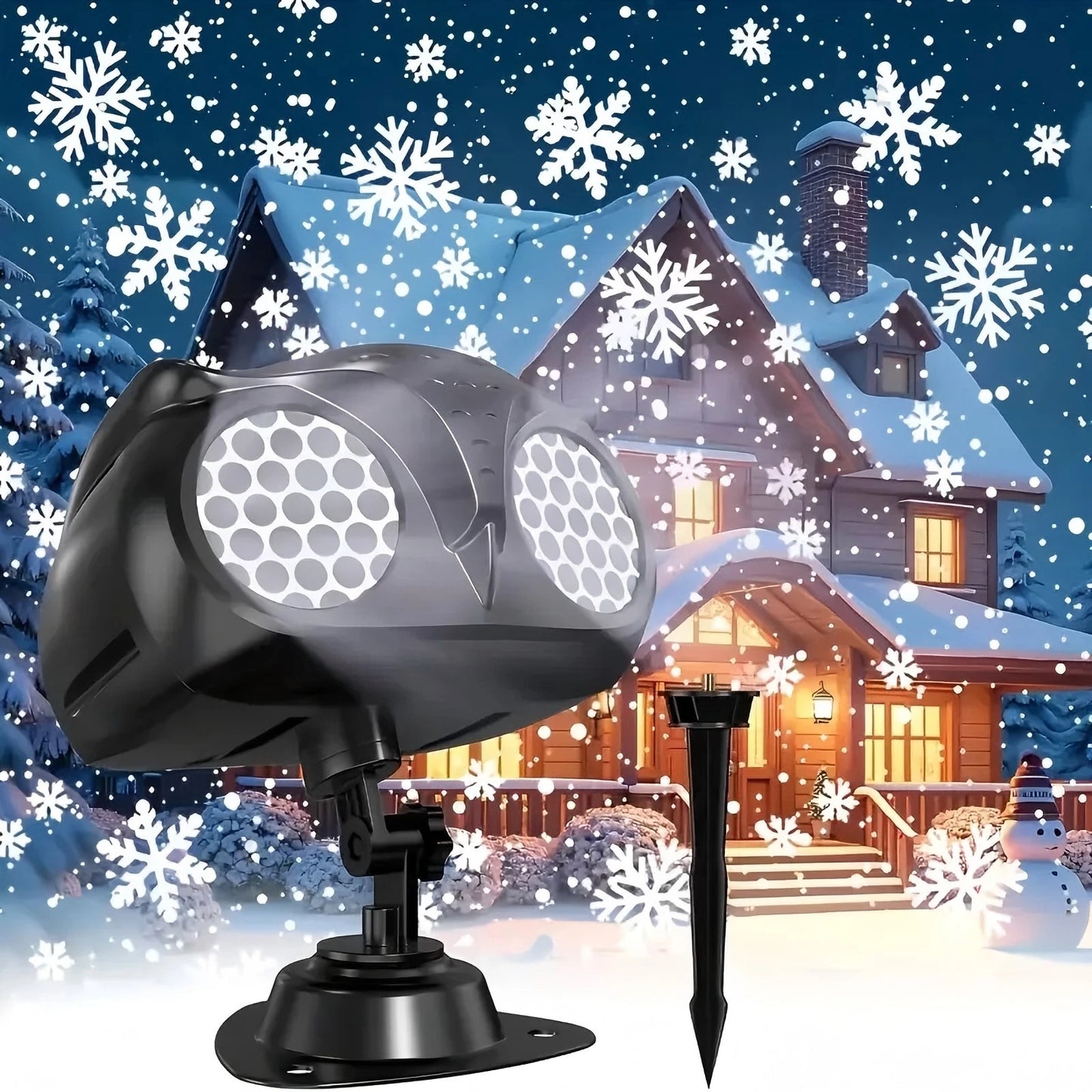 ❄️✨ 2025 NEW Snow Projector Lights – Dynamic Rotating Snowflake Projection Light