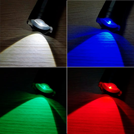 Zoom Red/Green/Blue light LED Flashlight USB Rechargeable Outdoor Hunting beekeeping Fishing Hiking Travel Camping Lamp Torch