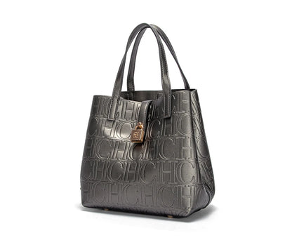 Steel Embossed PU Tote Bag – Elegant Handheld Shoulder Bag for Women