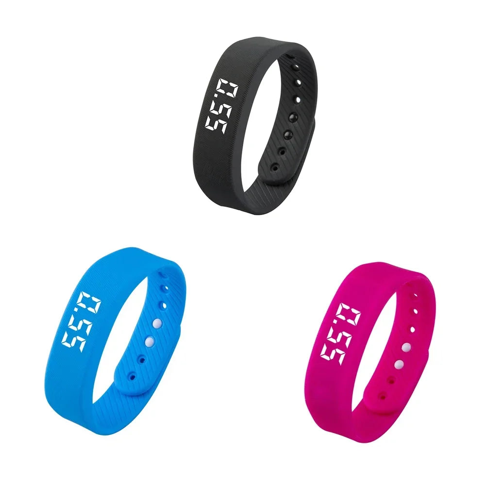 LED Digital Smart Bracelet Waterproof Smart Clock Smartband Vibration Alarm Reminder with Running Pedometer Monitor Smart Band