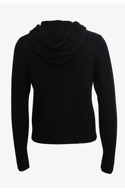 BC839 High-quality luxury brand women's long-sleeved hooded cardigan knitted sweater 94% cashmere