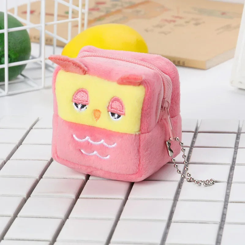 Animal Shape Plush Coin purse Headphone Bag Zipper Money Duck Women Coin Wallet Bag Kawai Card Key Money Coin Purse Bags Gift