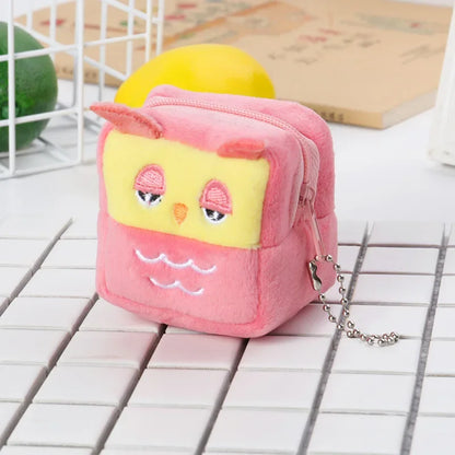 Animal Shape Plush Coin purse Headphone Bag Zipper Money Duck Women Coin Wallet Bag Kawai Card Key Money Coin Purse Bags Gift