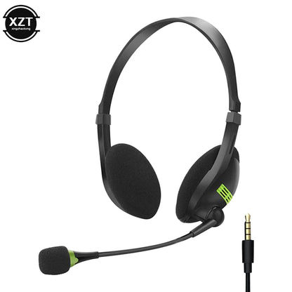 3.5mm Noise Cancelling Wired Headphones Microphone Universal Headset With Microphone For PC /Laptop/Computer Adjustable Volume