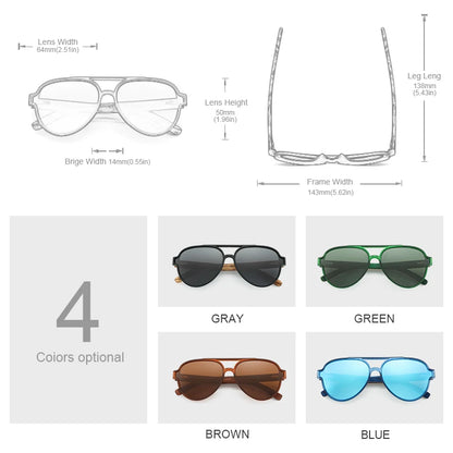 Oi Wood Sunglasses For Women Men Wooden Sun Glasses Polarized UV400 High Quality Eyewear Accessory Original Box