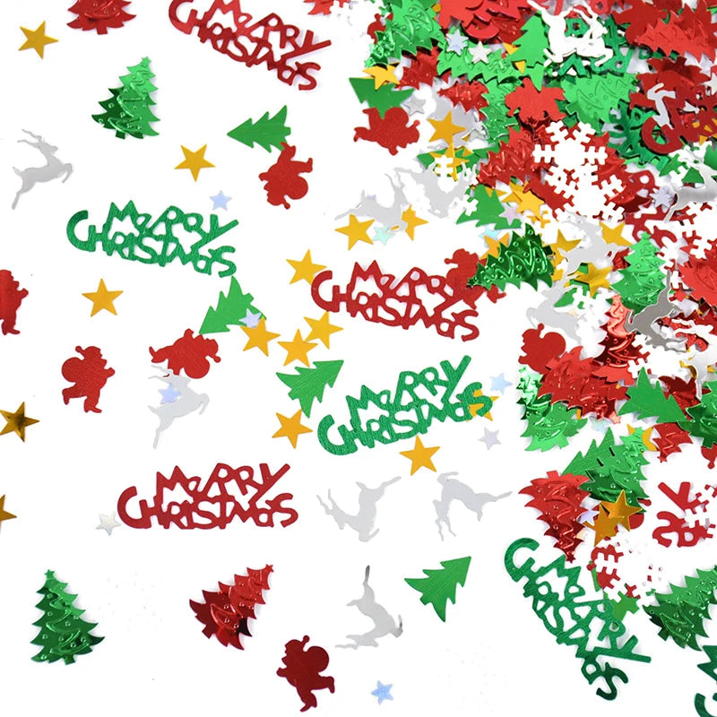 15g/bag Christmas Sequin Confetti Xmas Tree Snowflake Table Confetti 2024 Christmas Party Decoration for Home 2025 New Year Gift