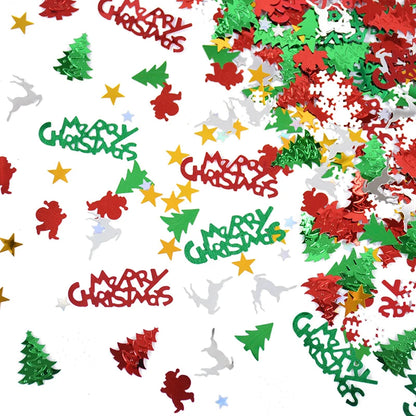 15g/bag Christmas Sequin Confetti Xmas Tree Snowflake Table Confetti 2024 Christmas Party Decoration for Home 2025 New Year Gift