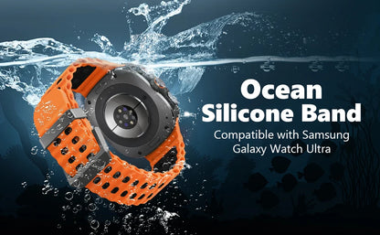Marine Band For Samsung Galaxy Watch ultra Strap 47mm Accessories Two color Sport silicone Bracelet Galaxy Watch 7 ultra Straps