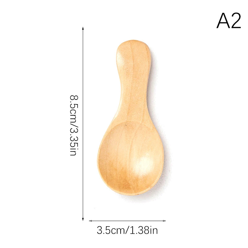 1 Pcs Wooden Mini Tea Coffee Scoops Seasoning Candy Spices Bath Salt Spoons Wooden Spoon Wooden Shovel