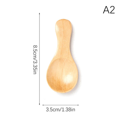 1 Pcs Wooden Mini Tea Coffee Scoops Seasoning Candy Spices Bath Salt Spoons Wooden Spoon Wooden Shovel